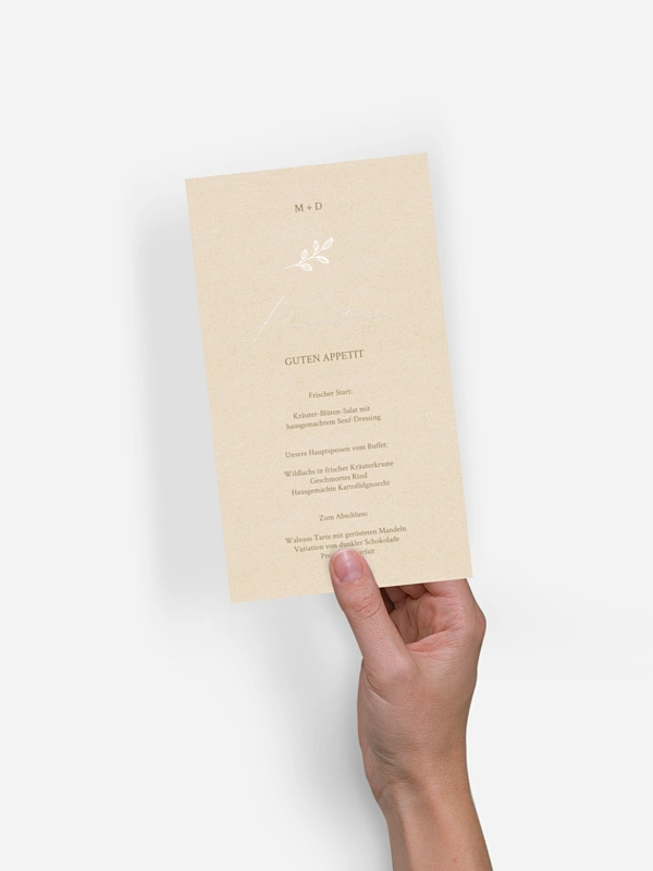 Menükarte Hochzeit Golden Branch