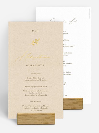 Menükarte Hochzeit Golden Branch