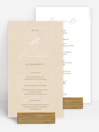 Menükarte Hochzeit Golden Branch