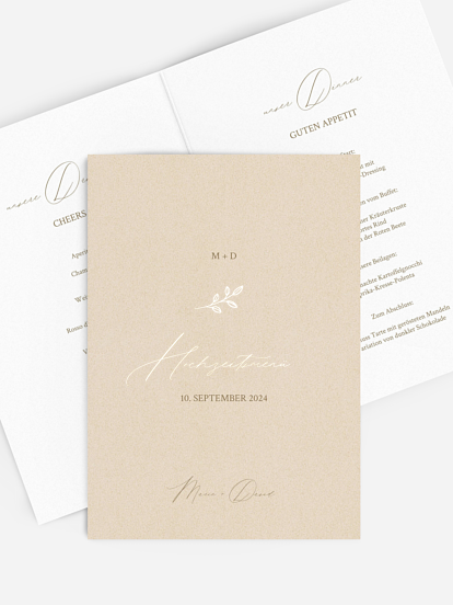 Menükarte Hochzeit Golden Branch