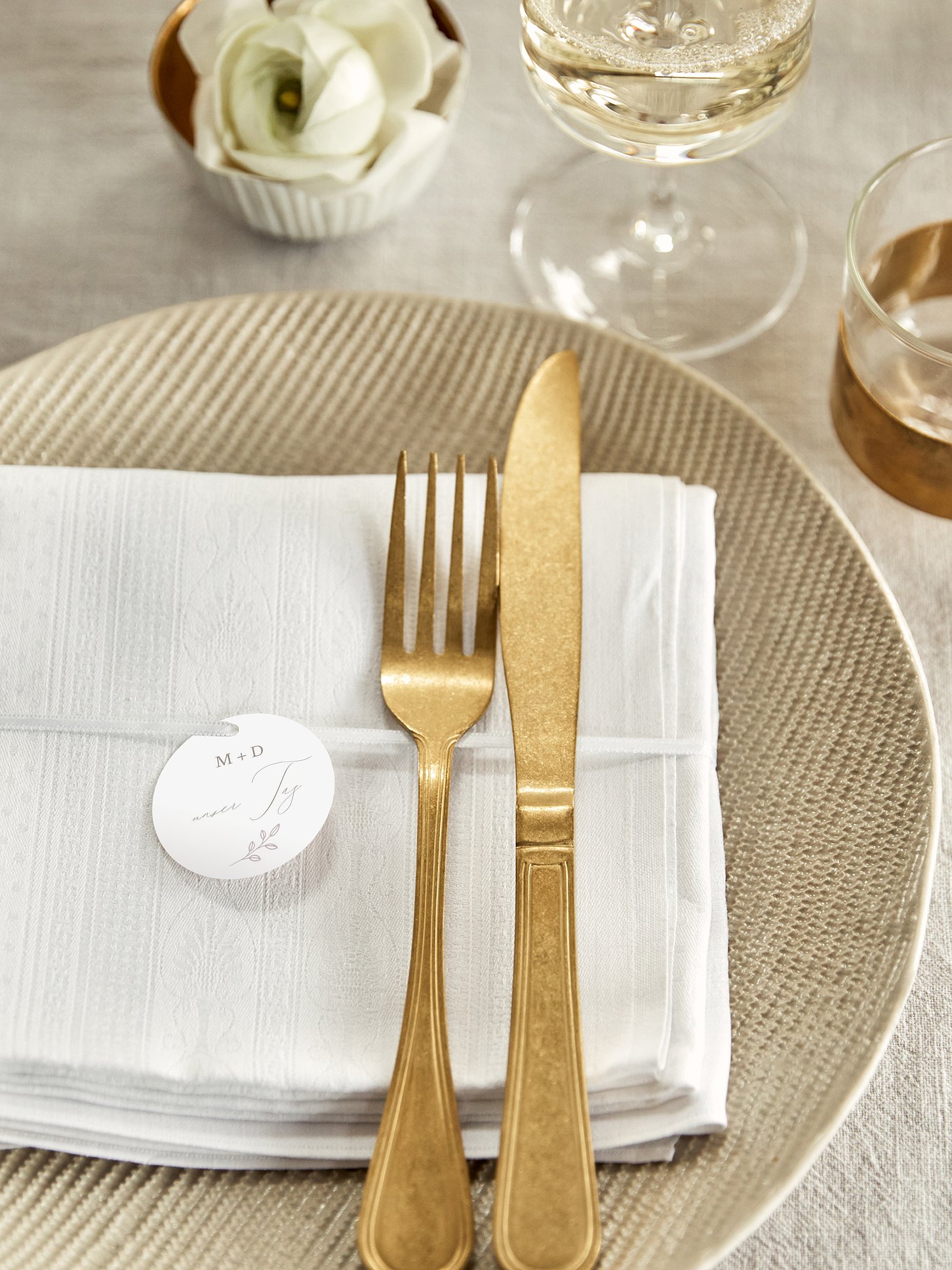 Anhänger mit Band zur Hochzeit Golden Branch