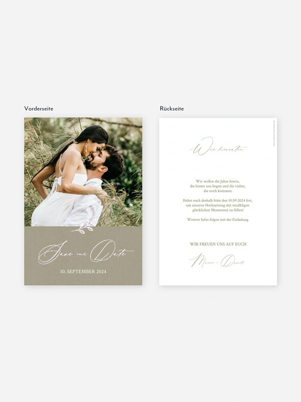 Save-the-Date Karte Golden Branch