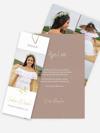 Danksagung Konfirmation Golden Branch