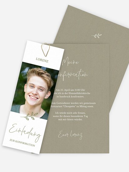 Konfirmationseinladung Golden Branch