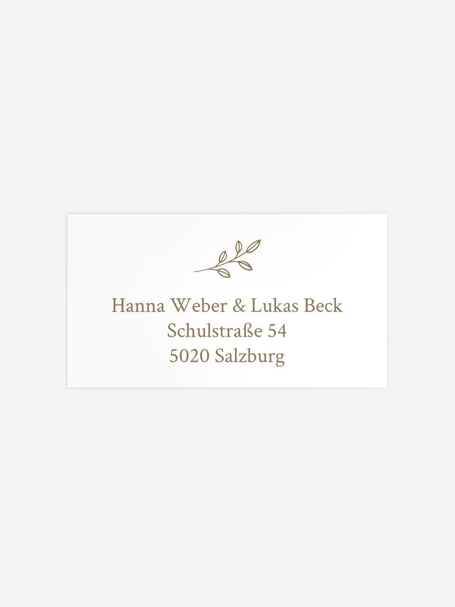 Empfängeraufkleber Hochzeit Golden Branch