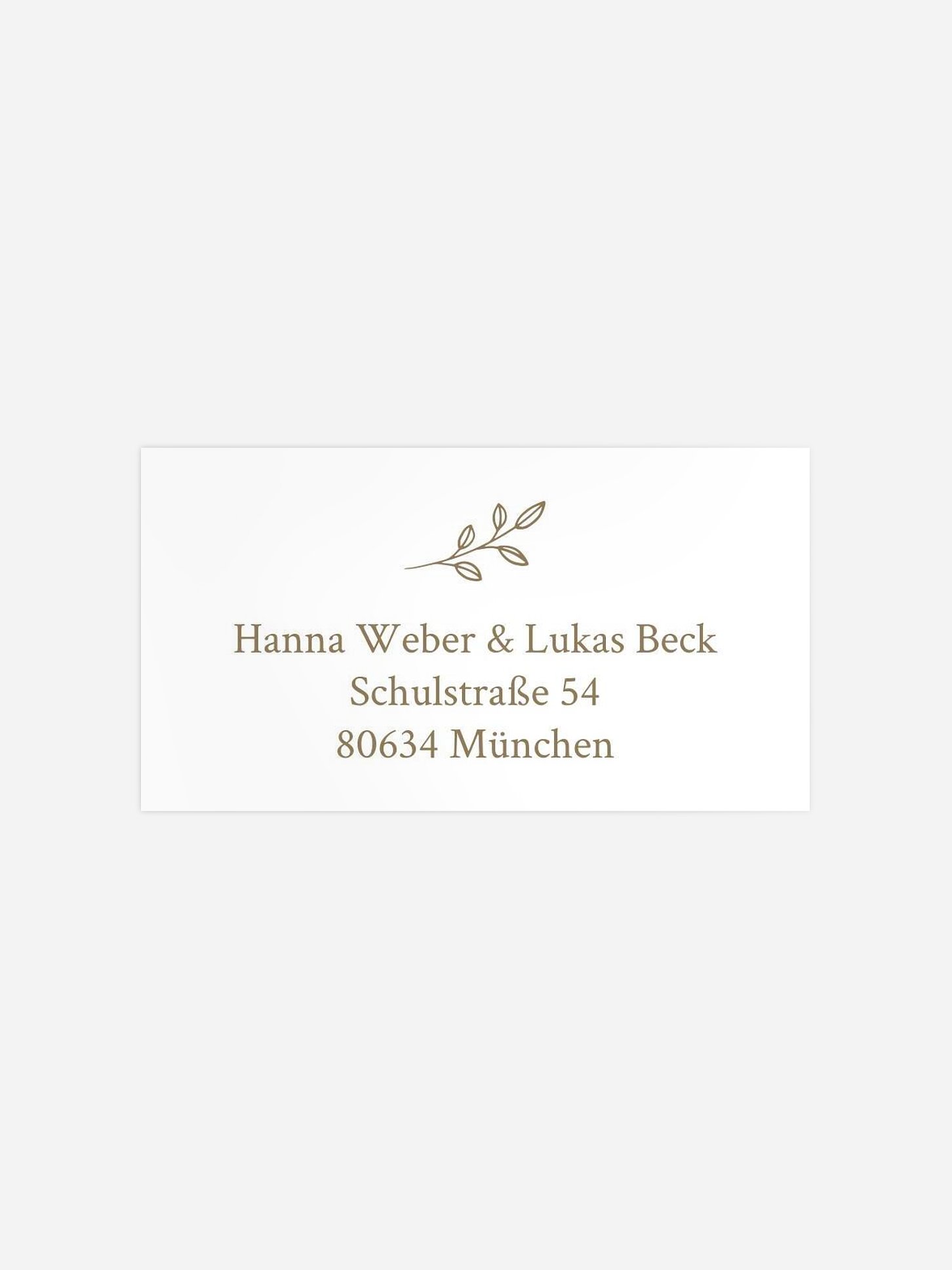 Empfängeraufkleber Hochzeit Golden Branch