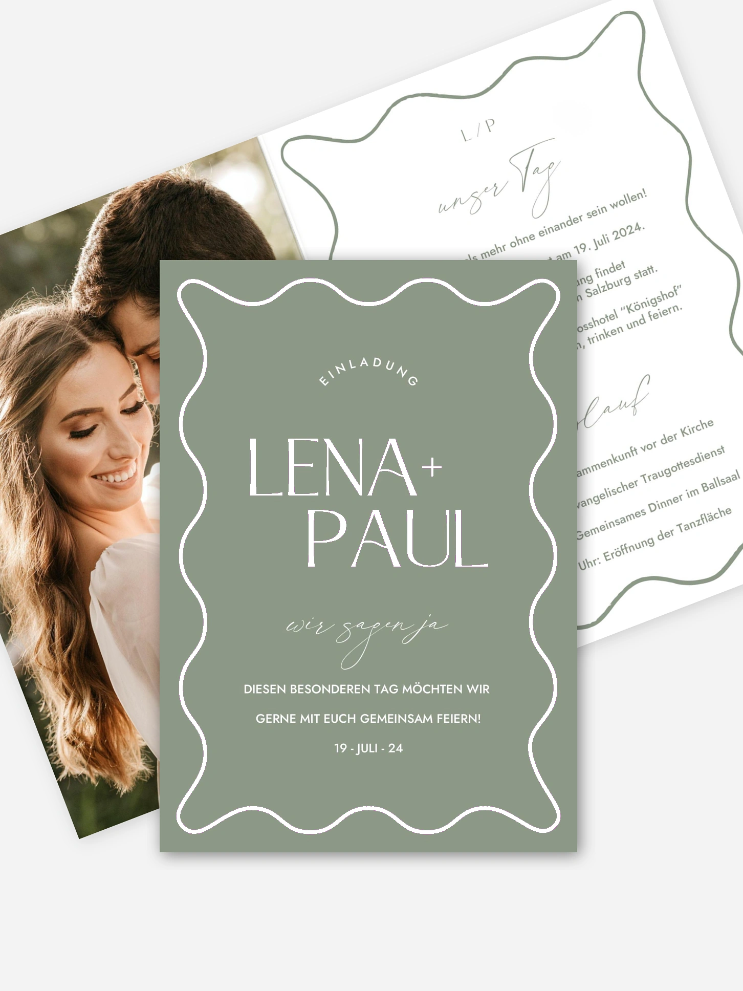 Hochzeitseinladung Wavy Type