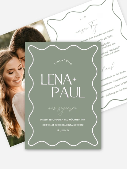 Hochzeitseinladung Wavy Type