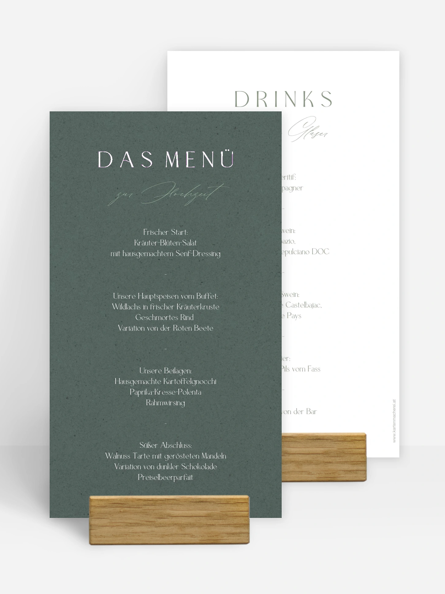 Menükarte Hochzeit Big Date