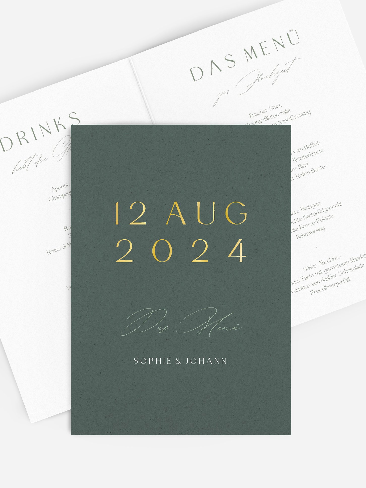Menükarte Hochzeit Big Date