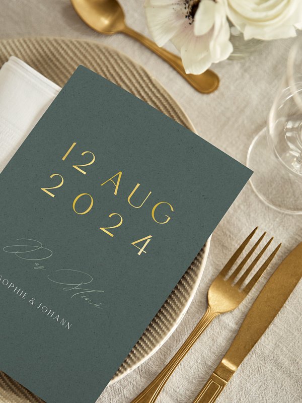 Menükarte Hochzeit Big Date