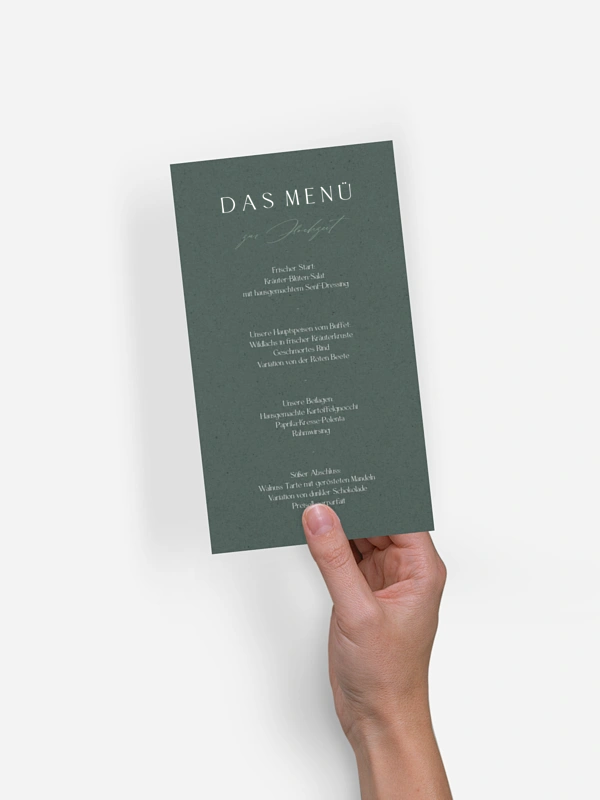 Menükarte Hochzeit Big Date