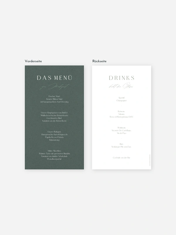 Menükarte Hochzeit Big Date