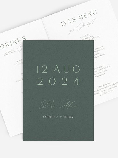 Menükarte Hochzeit Big Date