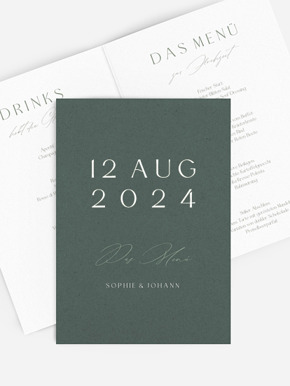Menükarte Hochzeit Big Date