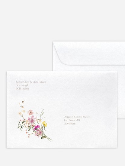 Bedruckter Briefumschlag Hochzeit Garden of Love