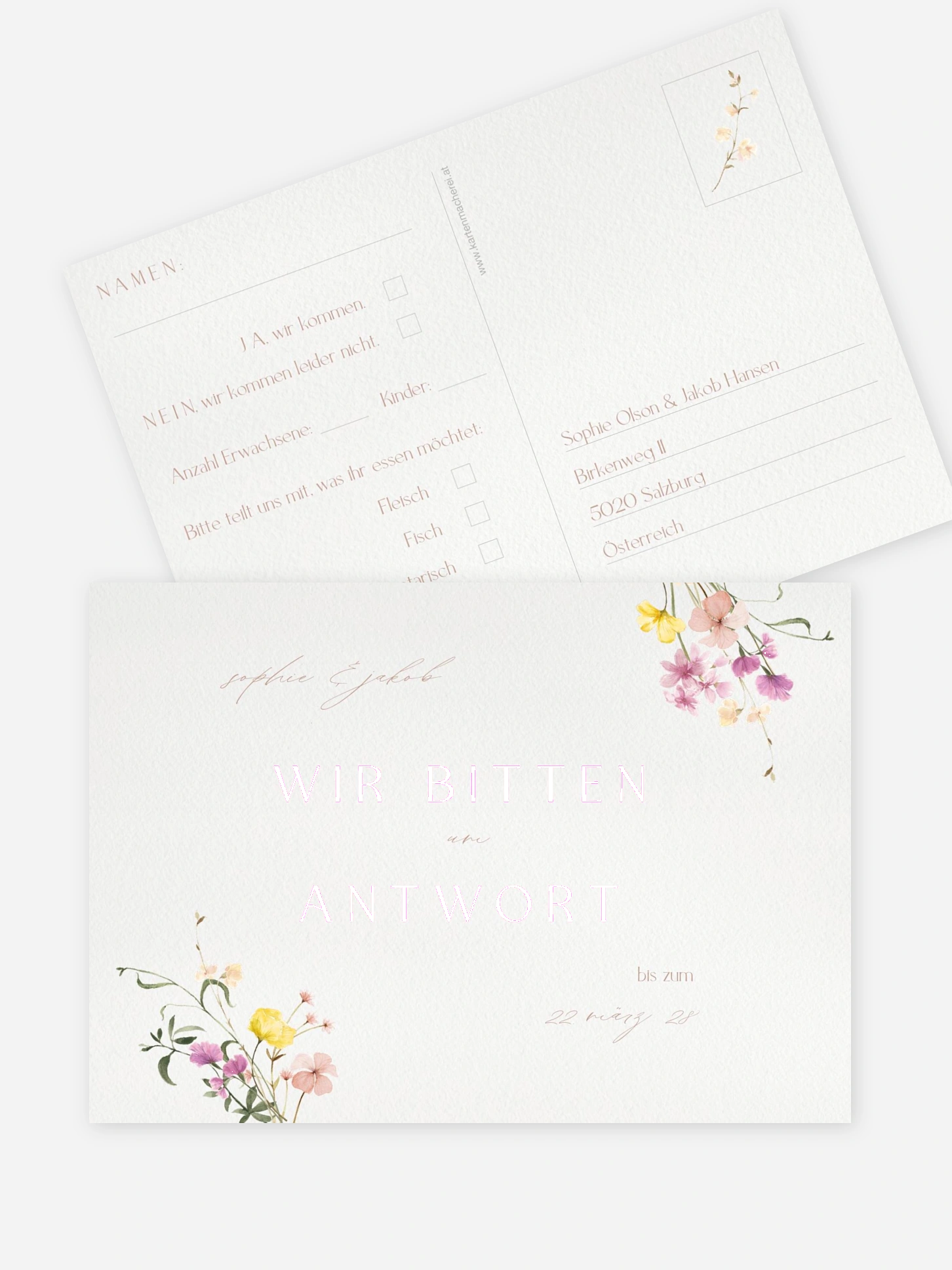 Antwortkarte Hochzeit Garden of Love