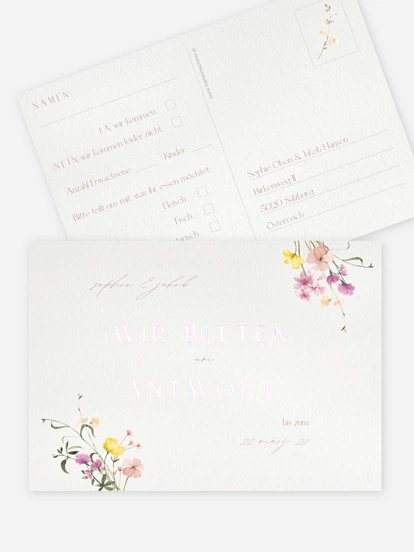 Antwortkarte Hochzeit Garden of Love