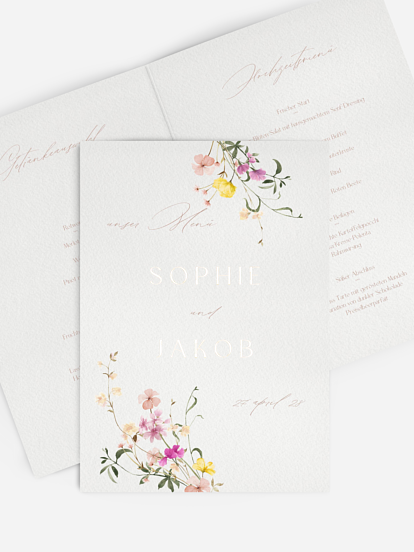 Menükarte Hochzeit Garden of Love