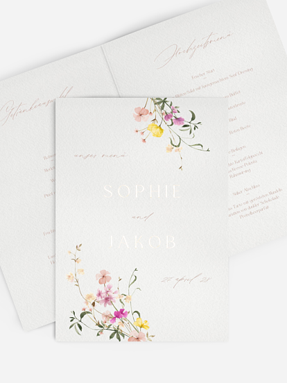 Menükarte Hochzeit Garden of Love