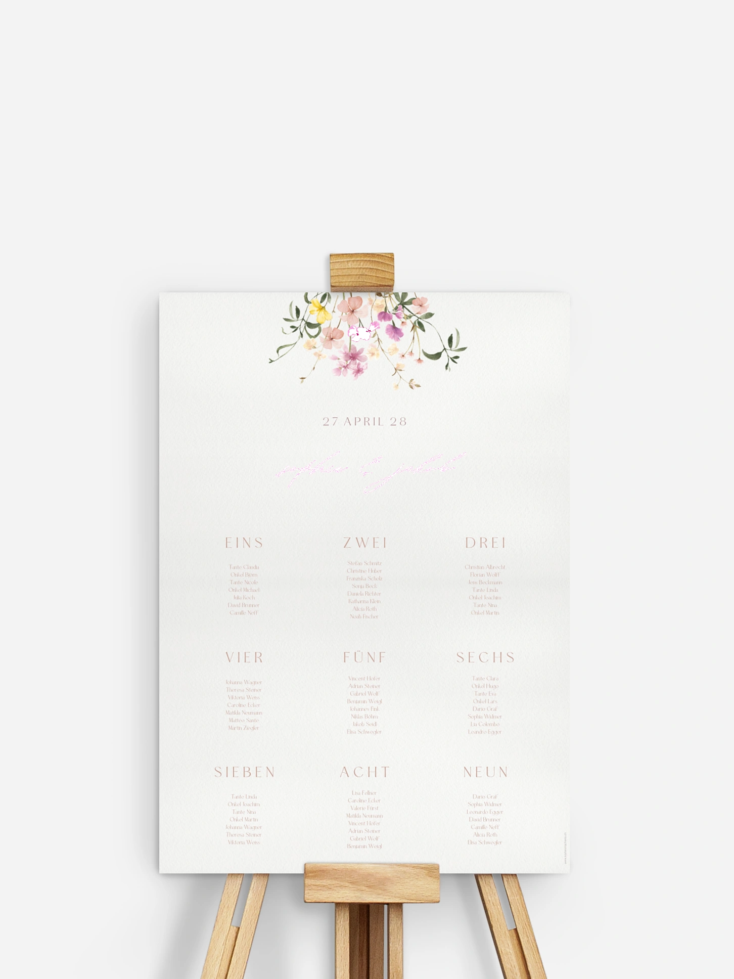 Sitzplan Plakat Garden of Love