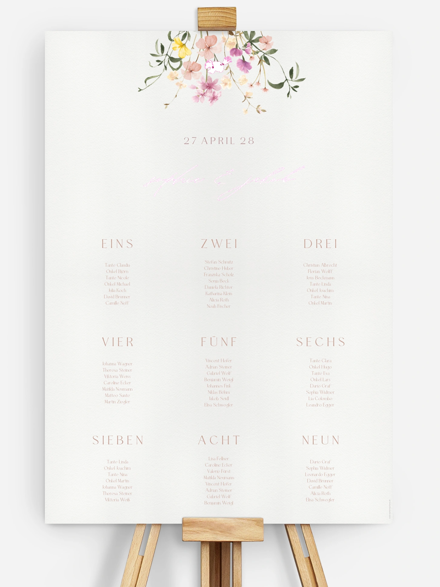 Sitzplan Plakat Garden of Love
