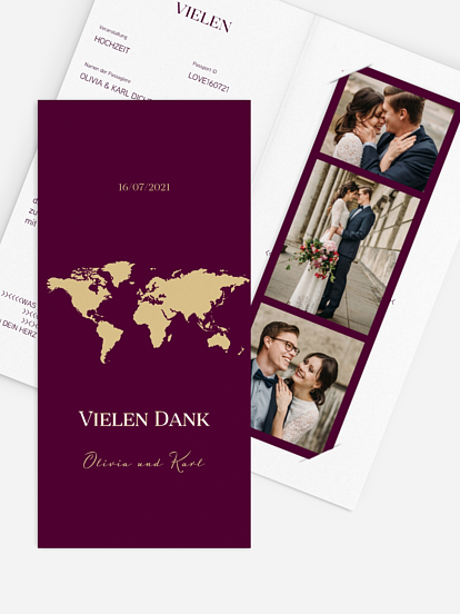 Dankeskarte Hochzeit Reisepass