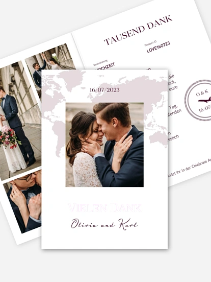 Dankeskarte Hochzeit Reisepass