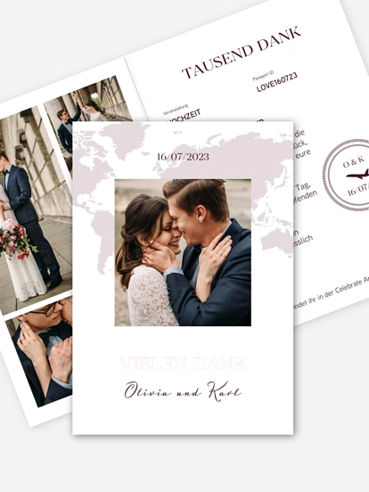 Dankeskarte Hochzeit Reisepass