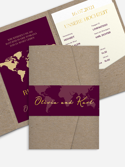 Hochzeitseinladung Reisepass