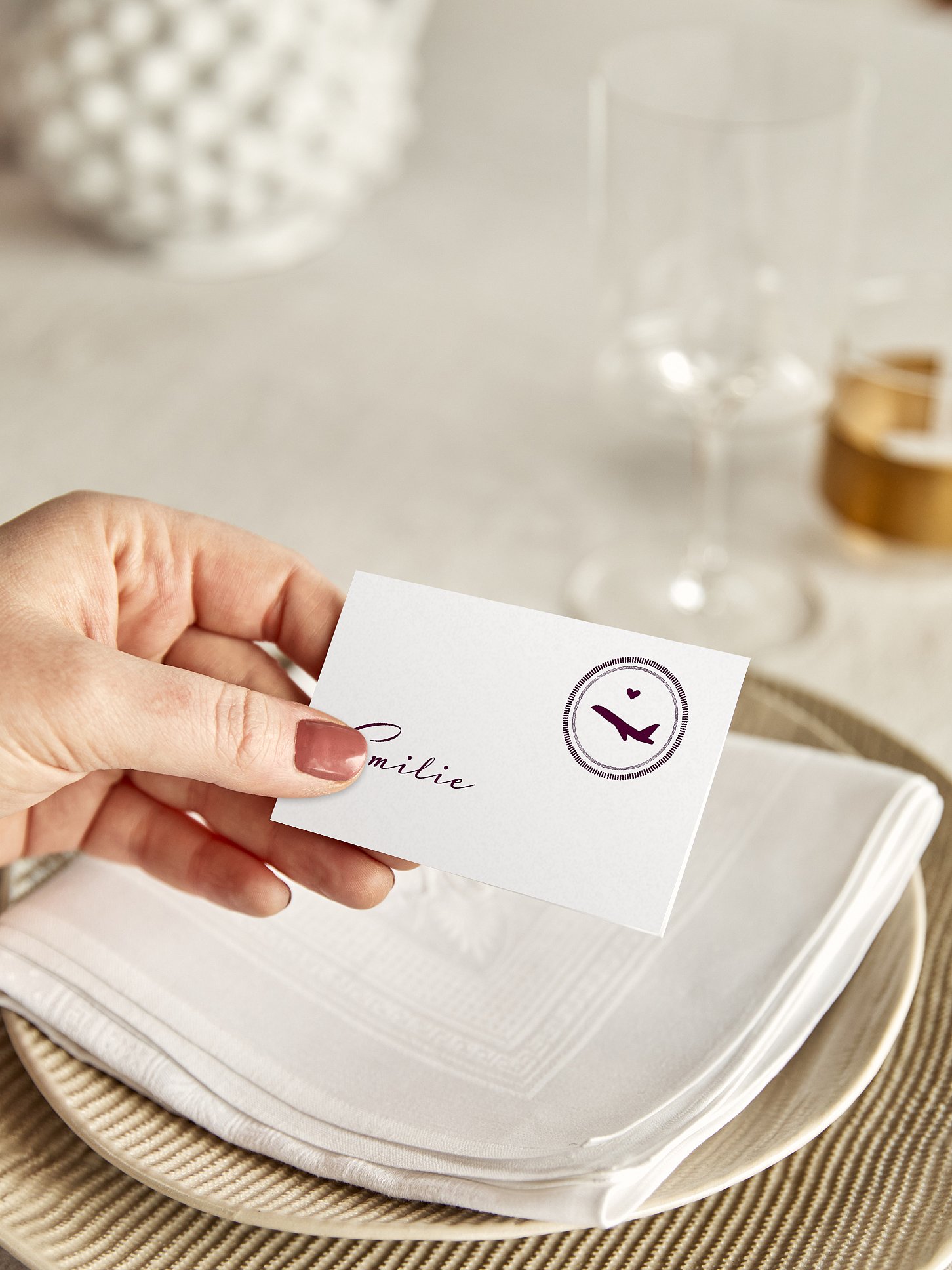 Tischkarte Hochzeit Reisepass