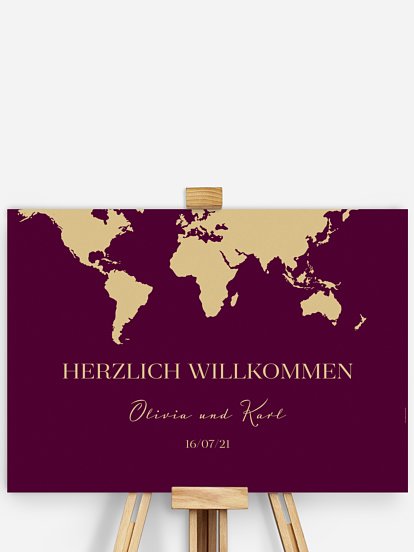 Willkommensschild Reisepass