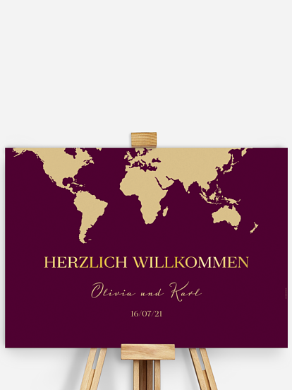 Willkommensschild Reisepass