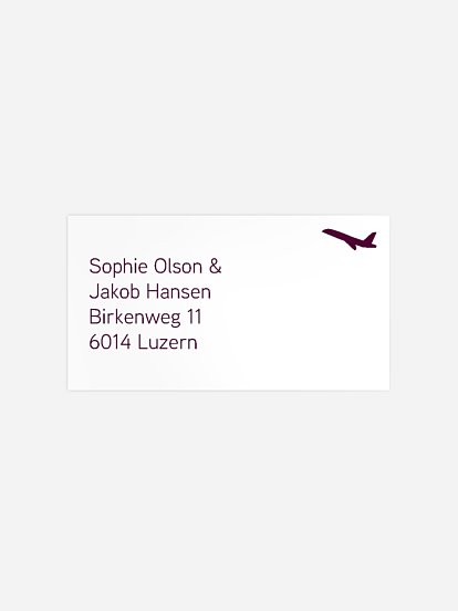 Empfängeraufkleber Hochzeit Reisepass