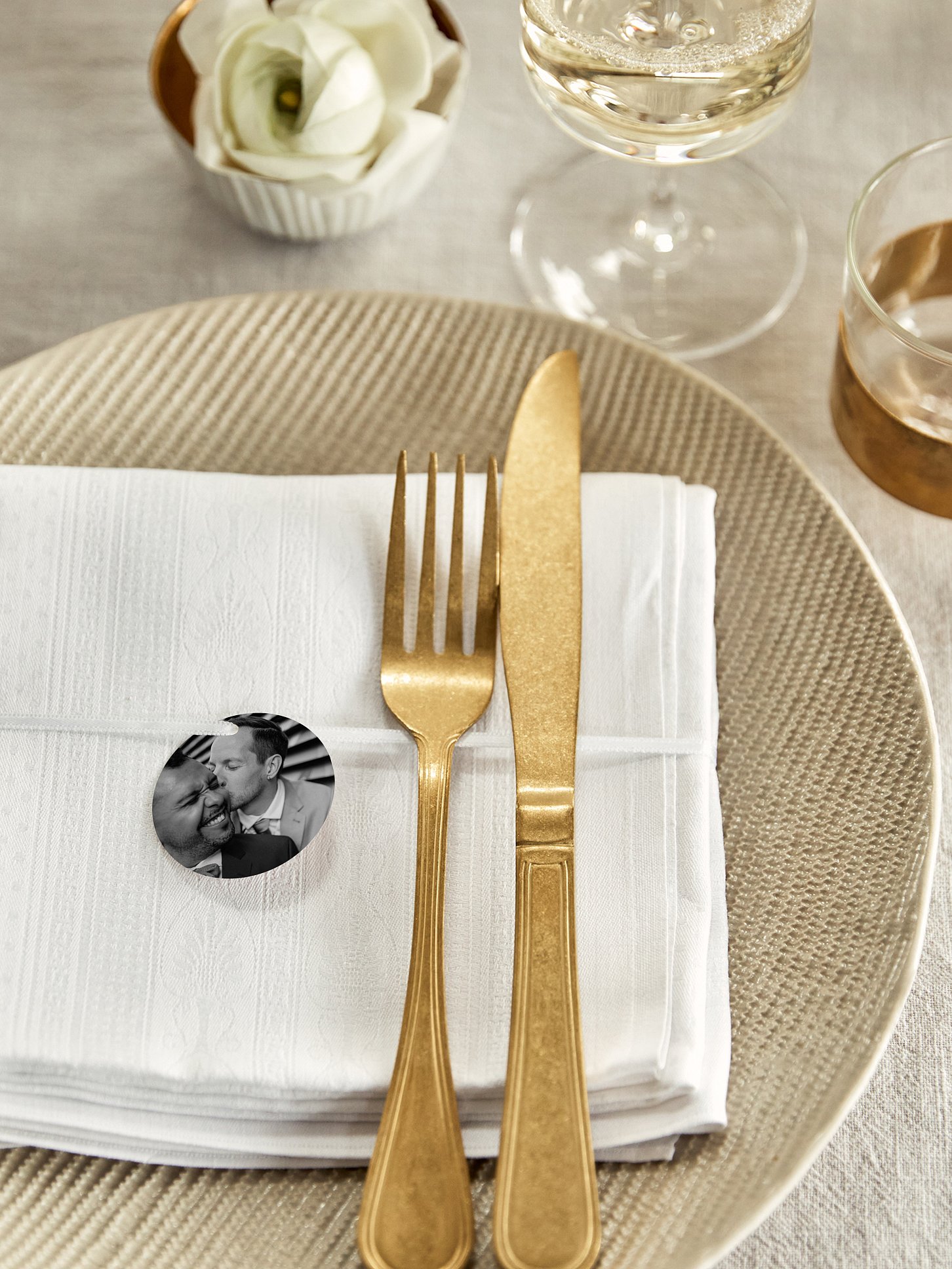 Anhänger mit Band zur Hochzeit Reiselust