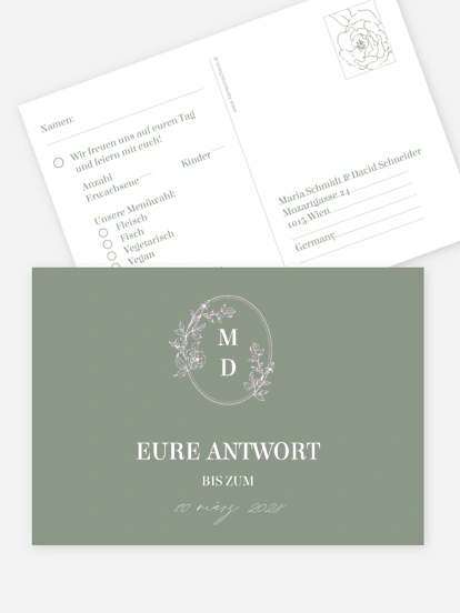 Antwortkarte Hochzeit Rosalia