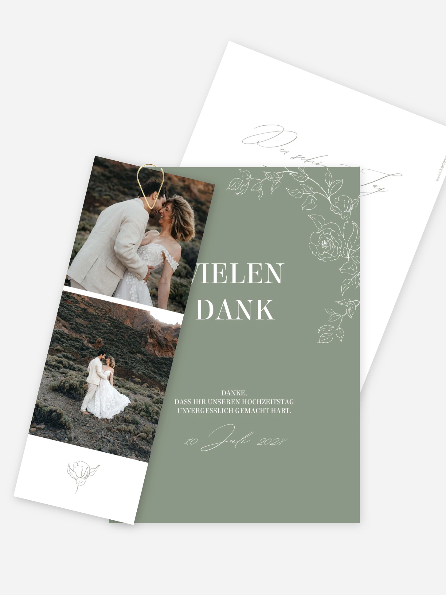 Dankeskarte Hochzeit Rosalia