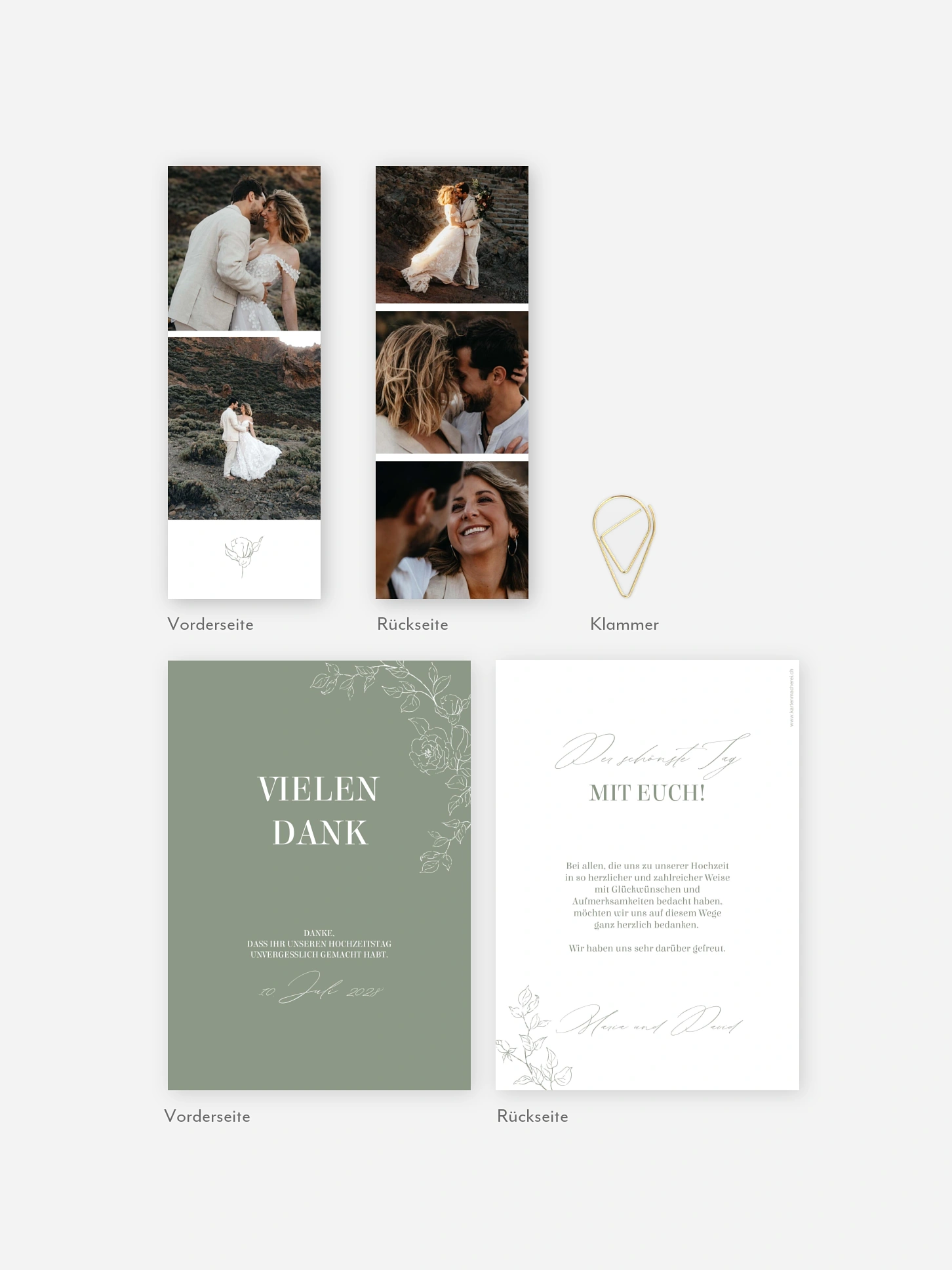 Dankeskarte Hochzeit Rosalia