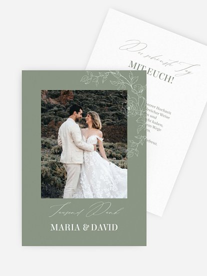 Dankeskarte Hochzeit Rosalia