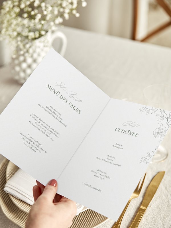 Menükarte Hochzeit Rosalia