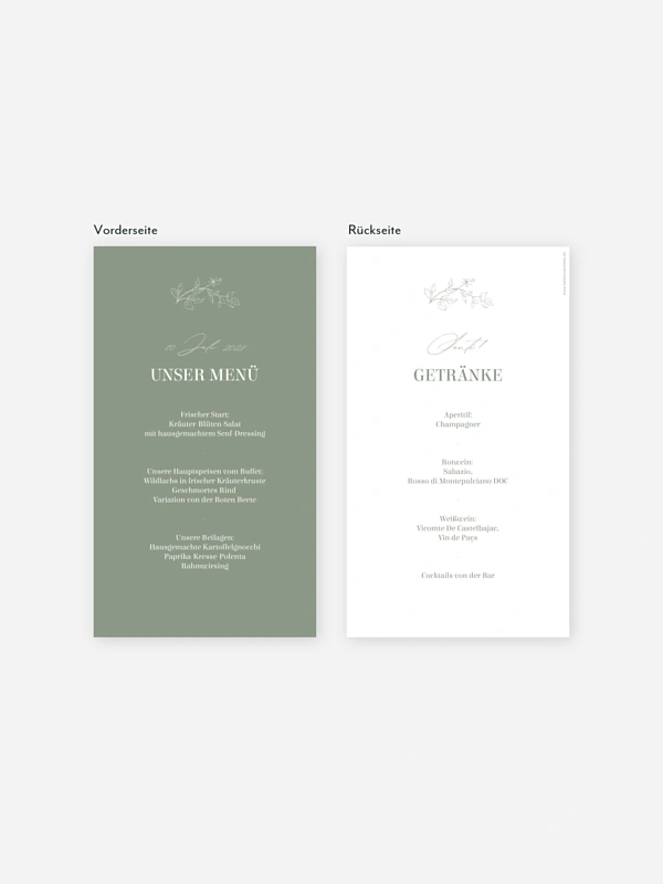 Menükarte Hochzeit Rosalia