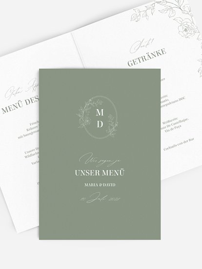Menükarte Hochzeit Rosalia