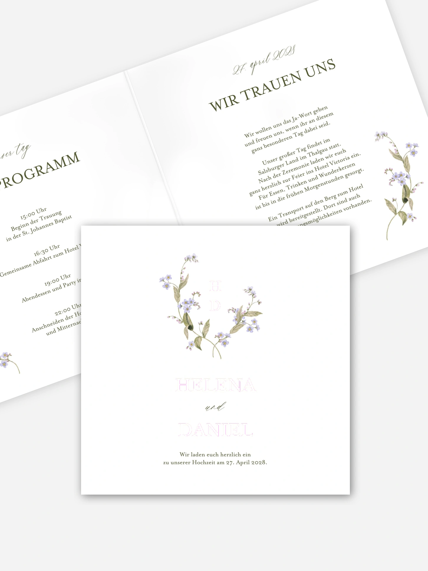 Hochzeitseinladung Myosotis
