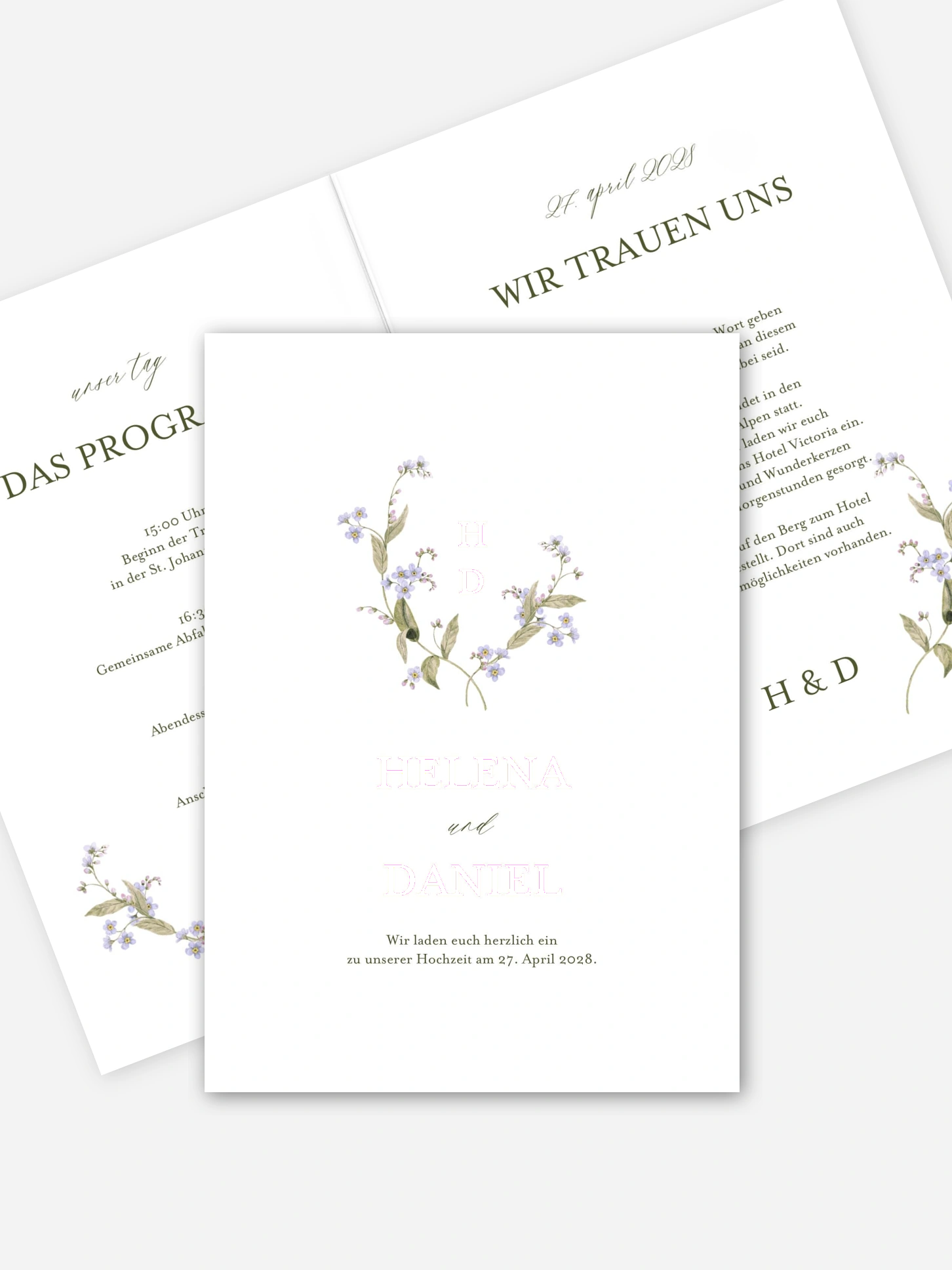 Hochzeitseinladung Myosotis
