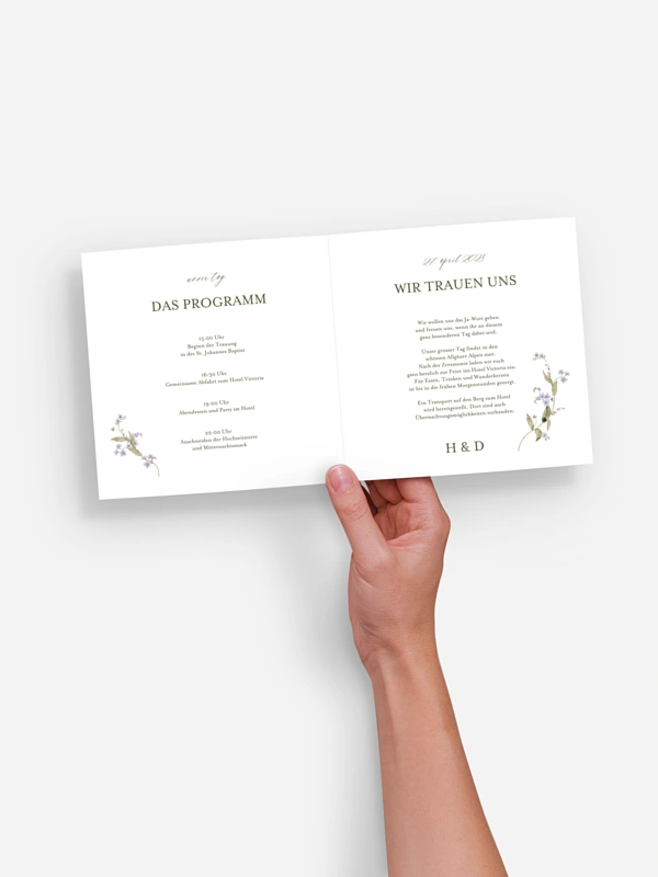 Hochzeitseinladung Myosotis