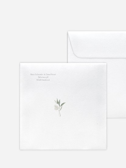 Bedruckter Briefumschlag Hochzeit Leaf Love