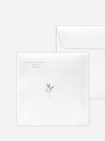 Bedruckter Briefumschlag Hochzeit Leaf Love