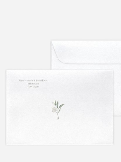 Bedruckter Briefumschlag Hochzeit Leaf Love