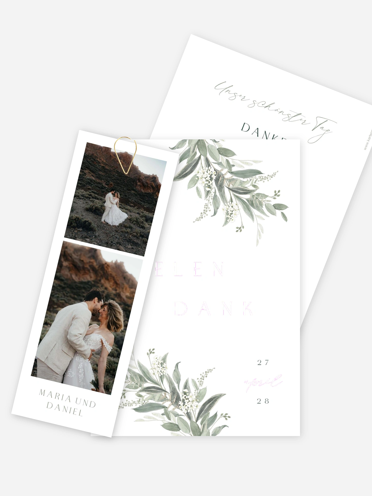 Dankeskarte Hochzeit Leaf Love