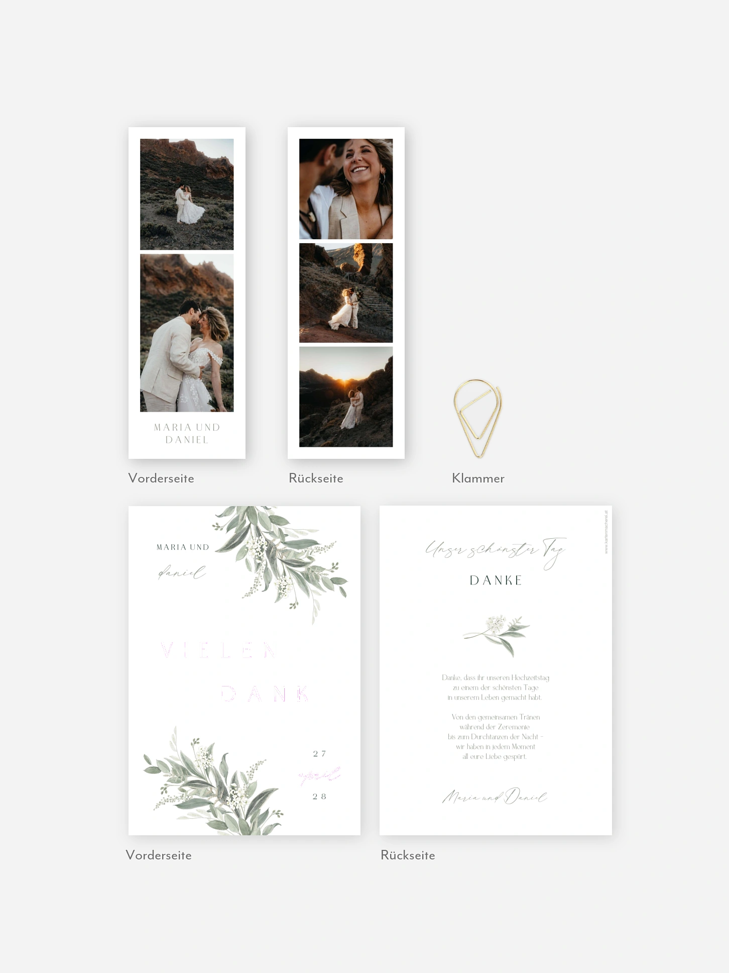 Dankeskarte Hochzeit Leaf Love